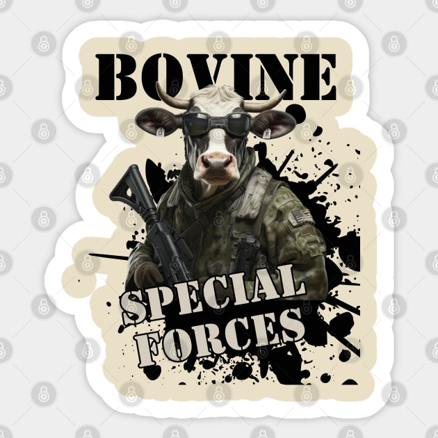 Bovine Special Forces Sticker by WarFX Designs